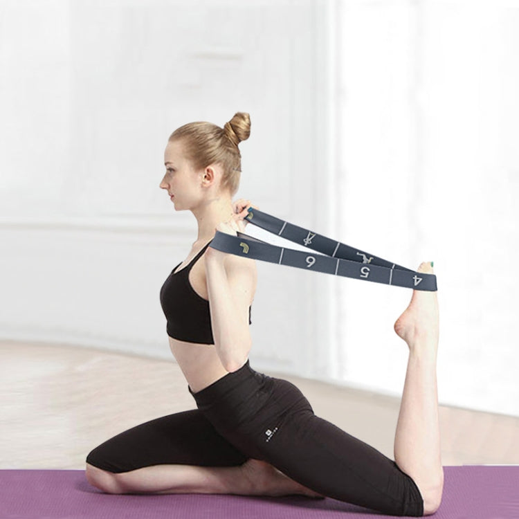 Digital Segmented Dance Yoga Stretch Band Shaping Body Assisted Posture Training Resistance Stretch Band(Grey)