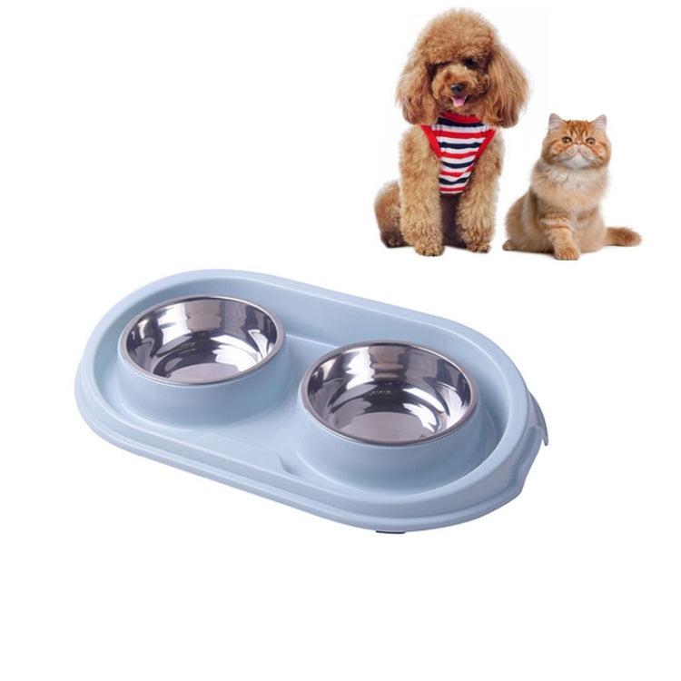 Pet Supplies Stainless Steel Plastic Anti-skid Leak-proof Cat and Dog Bowls