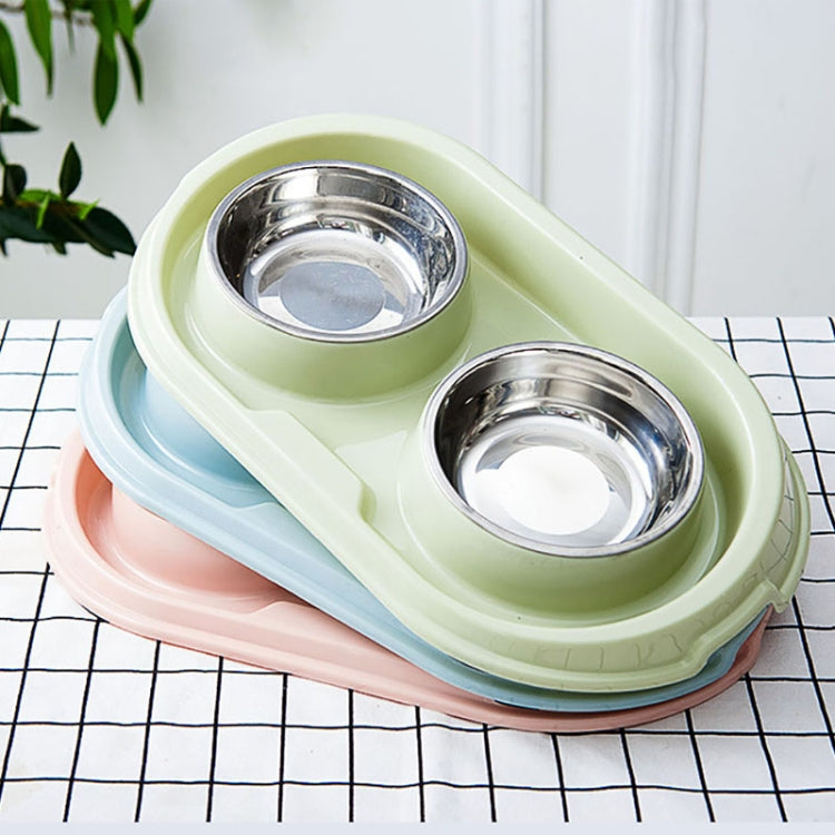 Pet Supplies Stainless Steel Plastic Anti-skid Leak-proof Cat and Dog Bowls