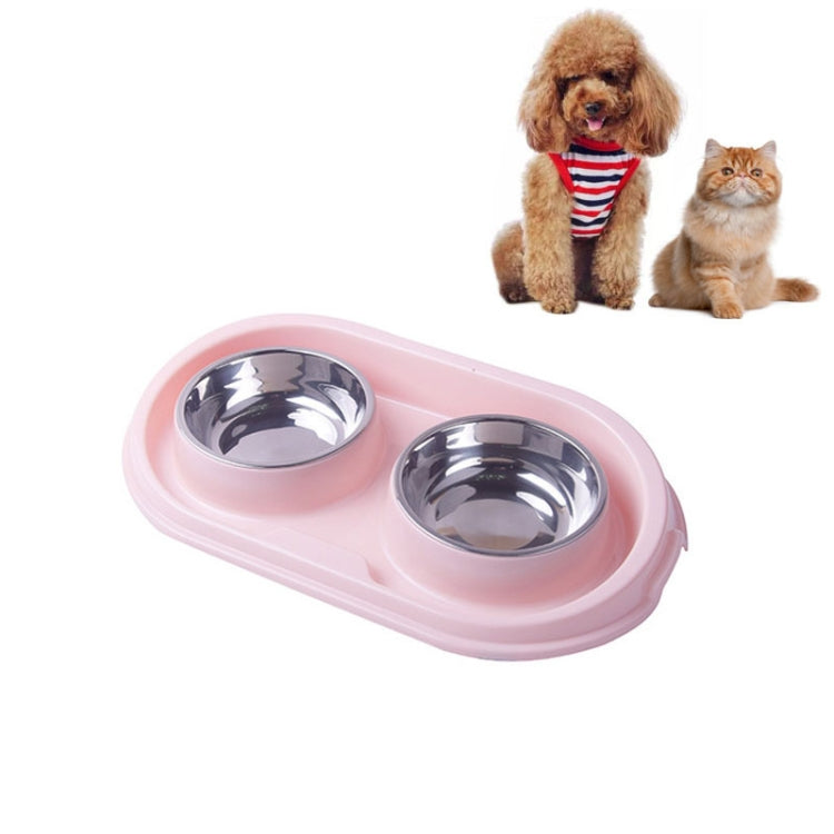 Pet Supplies Stainless Steel Plastic Anti-skid Leak-proof Cat and Dog Bowls