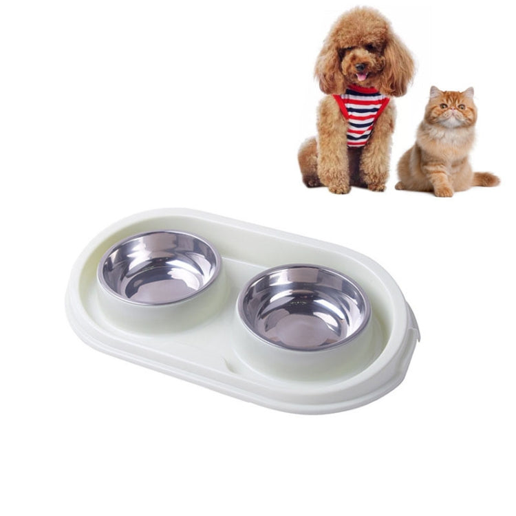 Pet Supplies Stainless Steel Plastic Anti-skid Leak-proof Cat and Dog Bowls