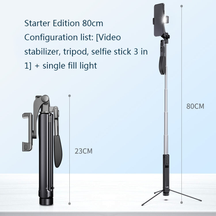 SSKY A21 Live Foldable Photography Fill Light Beauty Bracket Mobile Phone Anti-shake Stabilizer, Size:80cm+Single Fill Light