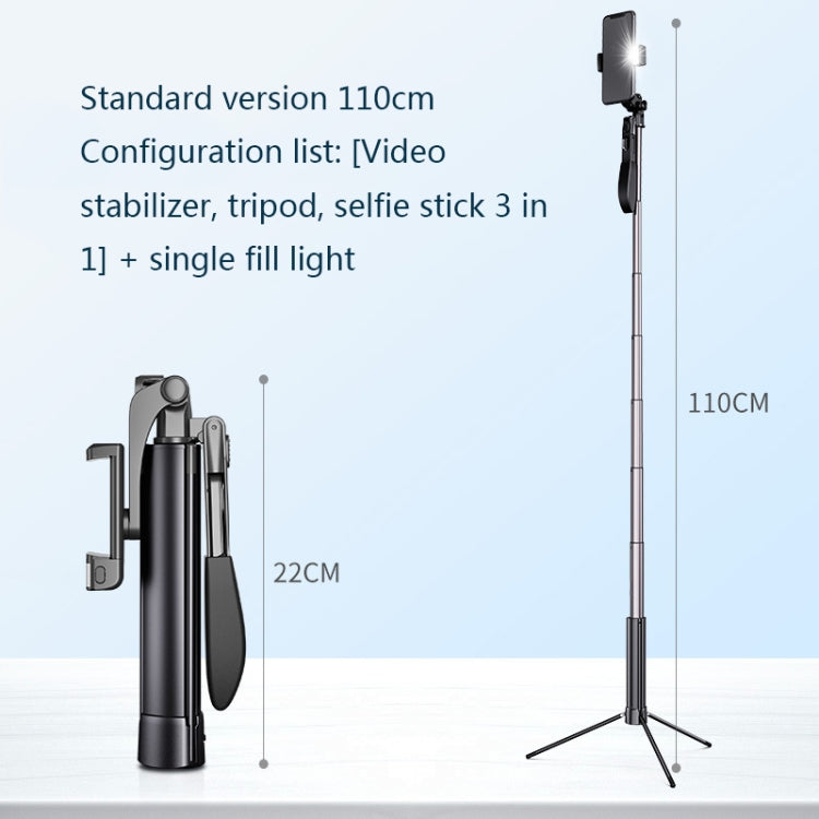 SSKY A21 Live Foldable Photography Fill Light Beauty Bracket Mobile Phone Anti-shake Stabilizer, Size:110cm+Single Fill Light