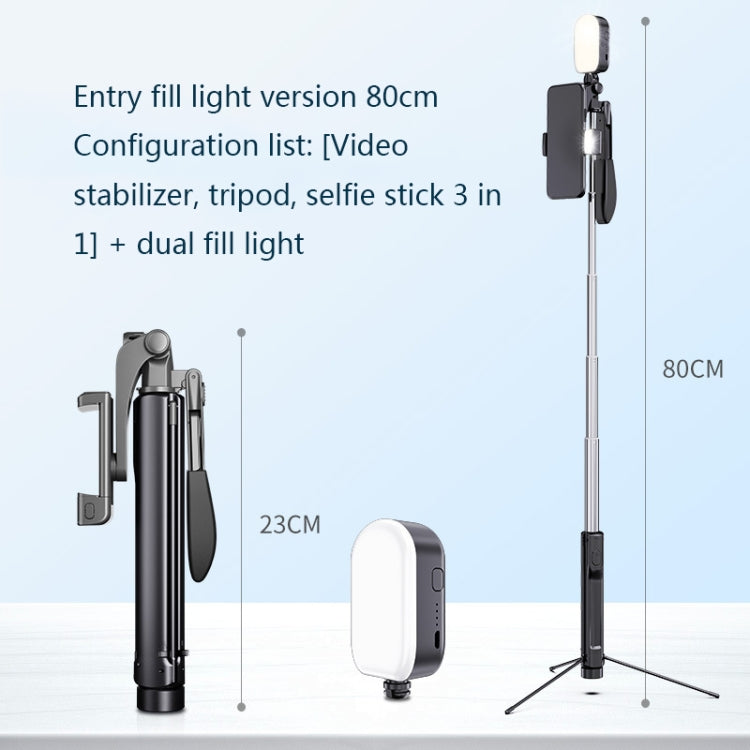 SSKY A21 Live Foldable Photography Fill Light Beauty Bracket Mobile Phone Anti-shake Stabilizer, Size:80cm+Double Fill Light