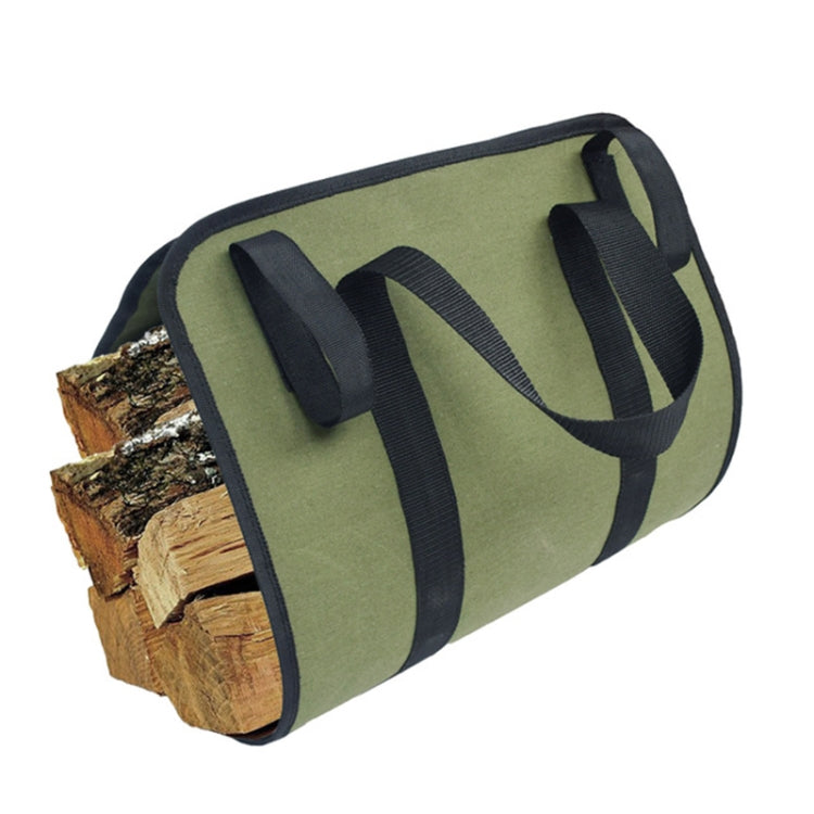 Outdoor Large Capacity Waterproof Army Green Canvas Logging Bag(Army Green)