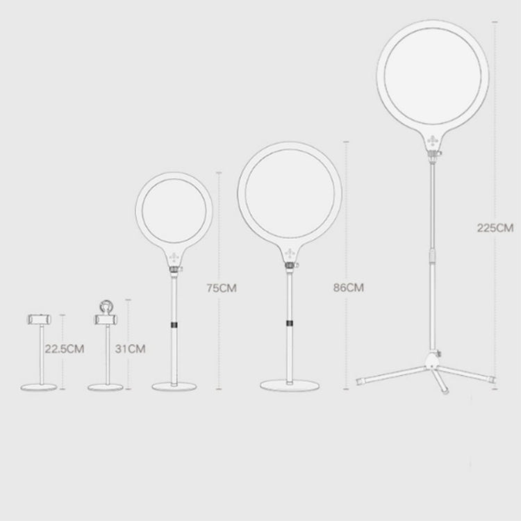 14.2 inch 36cm Live Broadcast Photography Desktop Beauty Fill Light Bracket, Style:Large Version(Black)