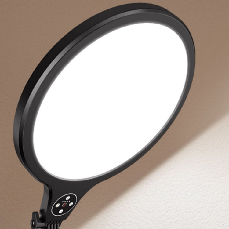 14.2 inch 36cm Live Broadcast Photography Desktop Beauty Fill Light Bracket, Style:Large Version+Cooling Bracket(Black)