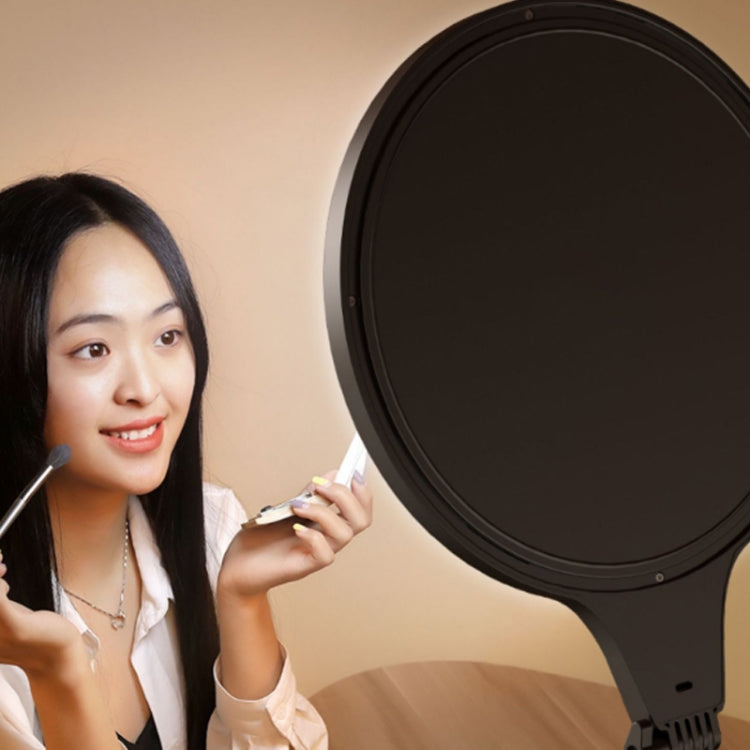 14.2 inch 36cm Live Broadcast Photography Desktop Beauty Fill Light Bracket, Style:Large Version+Cooling Bracket(Black)