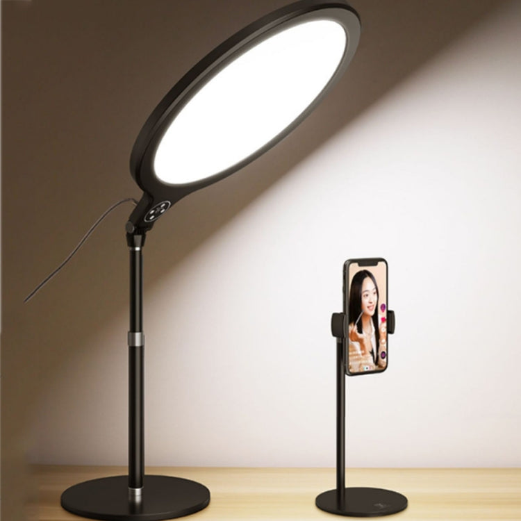 14.2 inch 36cm Live Broadcast Photography Desktop Beauty Fill Light Bracket, Style:Large Version+Cooling Bracket(Black)