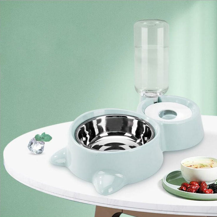 Pet Supplies Automatic Waterer Cat and Dog Food Bowl Double Bowl