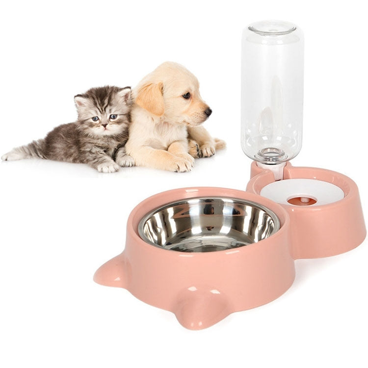 Pet Supplies Automatic Waterer Cat and Dog Food Bowl Double Bowl