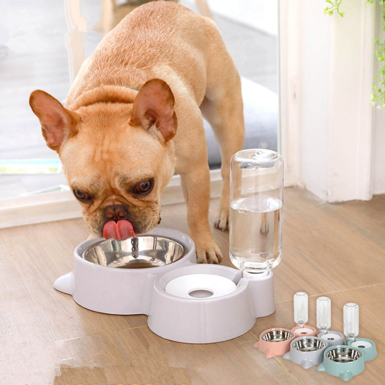 Pet Supplies Automatic Waterer Cat and Dog Food Bowl Double Bowl