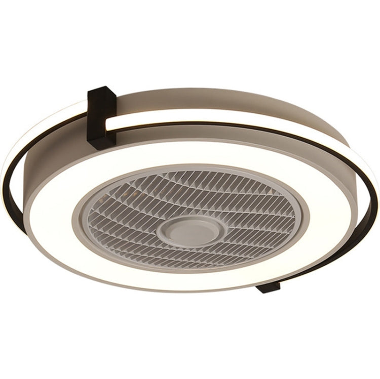 Fan Ceiling Lamp Invisible Children Home Dining Room LED Integrated Electric Fan Bedroom Lamp(Black and White)