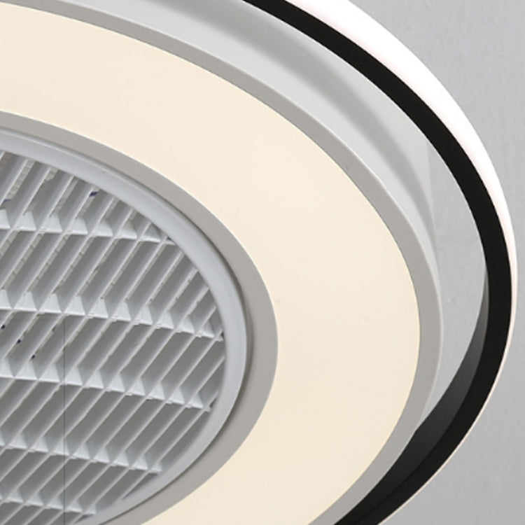 Fan Ceiling Lamp Invisible Children Home Dining Room LED Integrated Electric Fan Bedroom Lamp(Black and White)