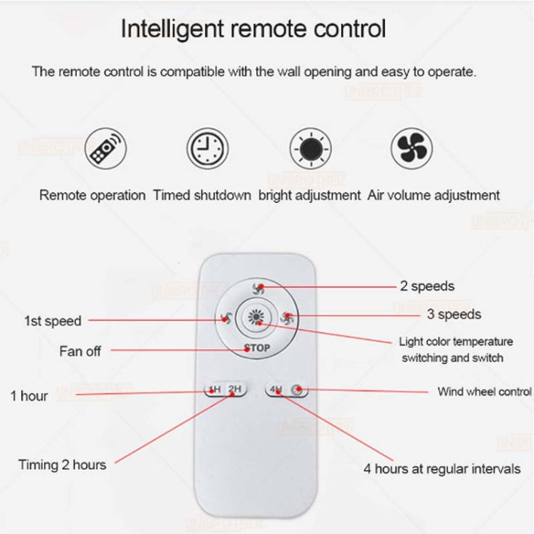 All-copper Mute LED Ceiling Invisible Fan Lights, Style:220V Dimming with APP
