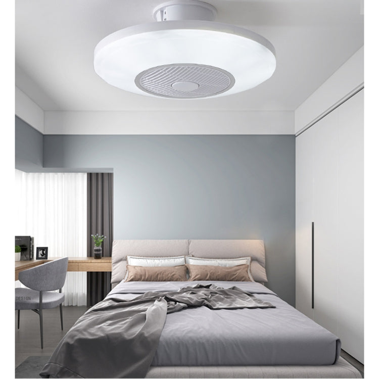 All-copper Mute LED Ceiling Invisible Fan Lights, Style:110V 3-Color Changing without APP