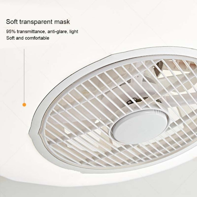 All-copper Mute LED Ceiling Invisible Fan Lights, Style:110V 3-Color Changing without APP
