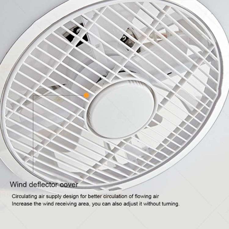 All-copper Mute LED Ceiling Invisible Fan Lights, Style:110V 3-Color Changing without APP