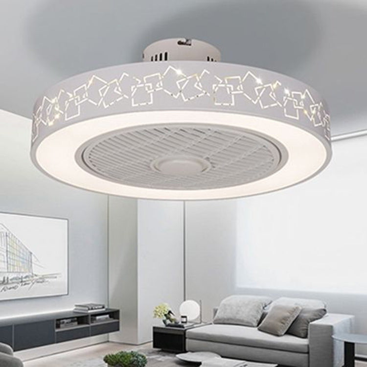 80W Ultra-thin Fan Ceiling Lamp Bedroom Modern Minimalist Dining Chandelier, Support Three-color Dimming / Remote Control / APP