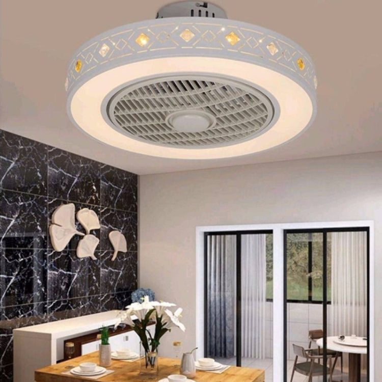 80W Ultra-thin Fan Ceiling Lamp Bedroom Modern Minimalist Dining Chandelier, Support Three-color Dimming / Remote Control / APP