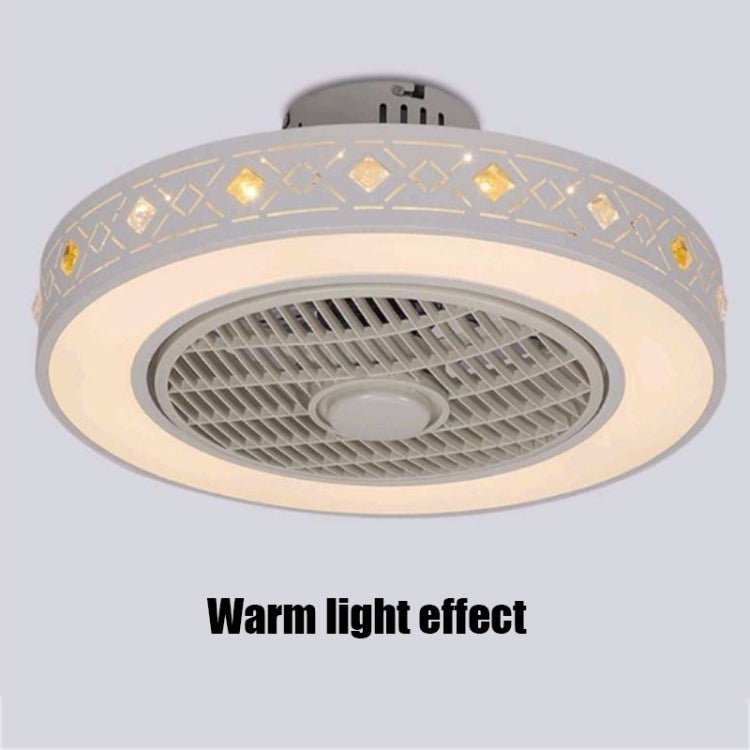 80W Ultra-thin Fan Ceiling Lamp Bedroom Modern Minimalist Dining Chandelier, Support Three-color Dimming / Remote Control / APP
