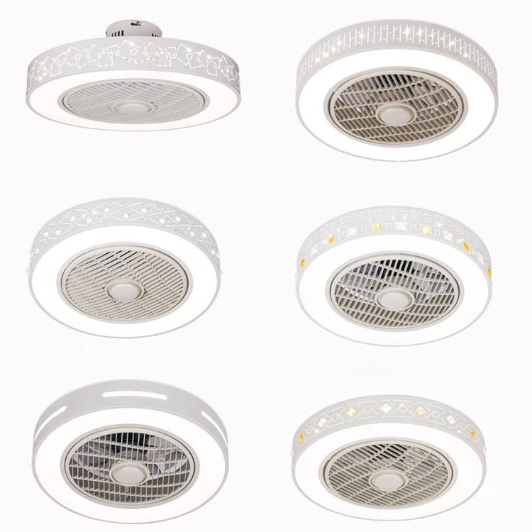 80W Ultra-thin Fan Ceiling Lamp Bedroom Modern Minimalist Dining Chandelier, Support Three-color Dimming / Remote Control / APP
