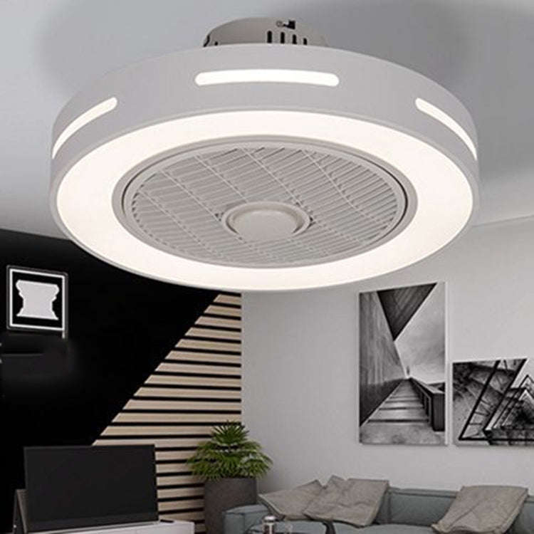 80W Ultra-thin Fan Ceiling Lamp Bedroom Modern Minimalist Dining Chandelier, Support Three-color Dimming / Remote Control / APP