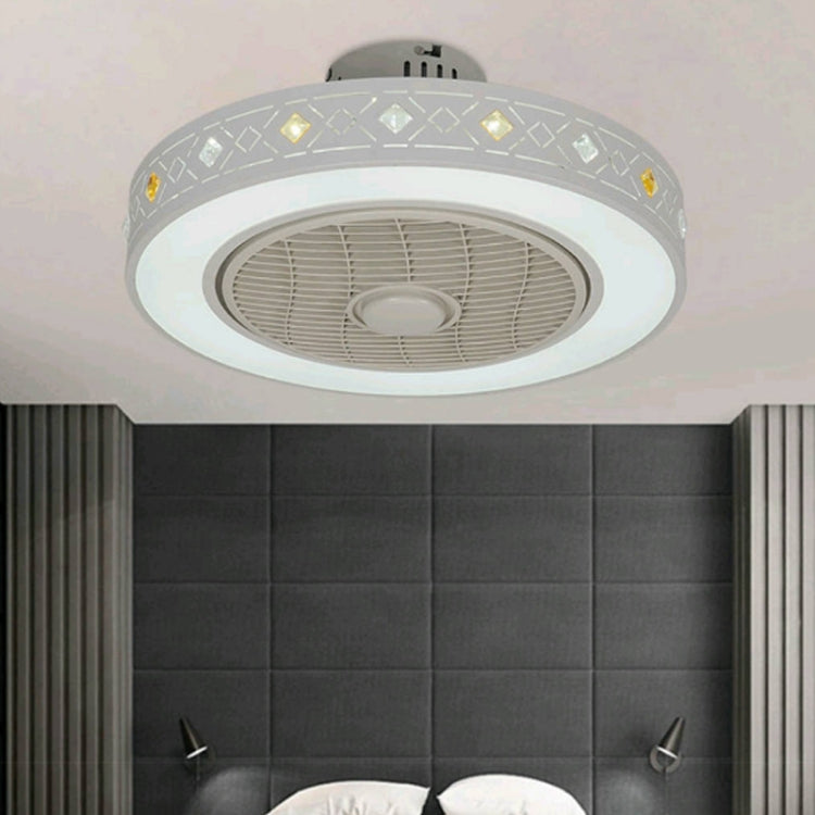 80W Ultra-thin Fan Ceiling Lamp Bedroom Modern Minimalist Dining Chandelier, Support Three-color Dimming / Remote Control / APP