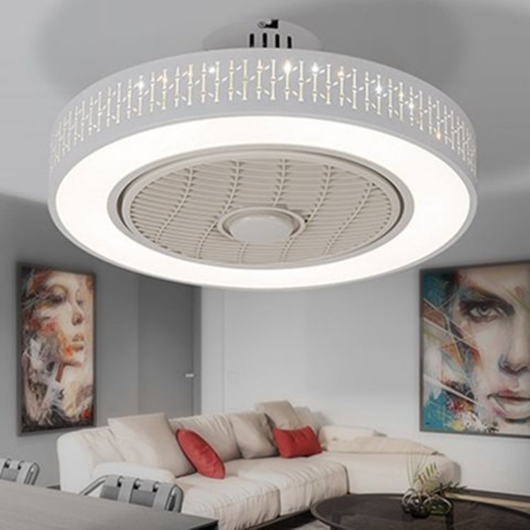 80W Ultra-thin Fan Ceiling Lamp Bedroom Modern Minimalist Dining Chandelier, Support Three-color Dimming / Remote Control / APP