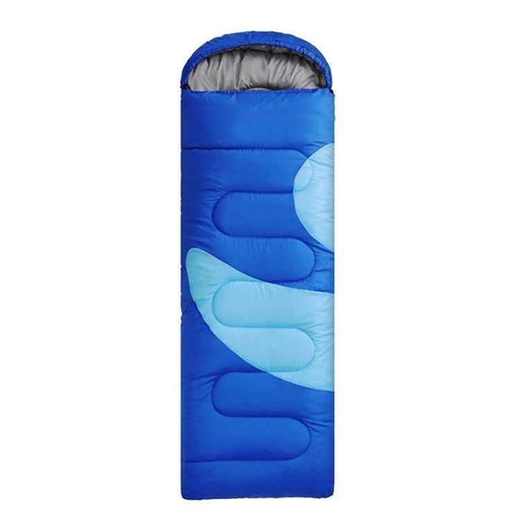 Adult Outdoor Camping Sleeping Bag with Hood Camping Office Lunch Break Home Sleeping Bag Supplies, Colour:Single Blue
