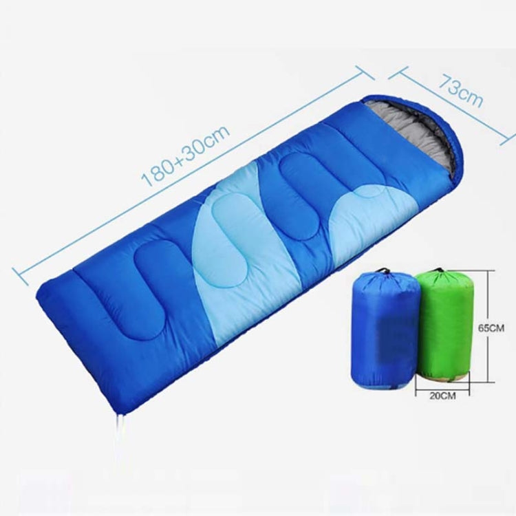 Adult Outdoor Camping Sleeping Bag with Hood Camping Office Lunch Break Home Sleeping Bag Supplies, Colour:Double Green