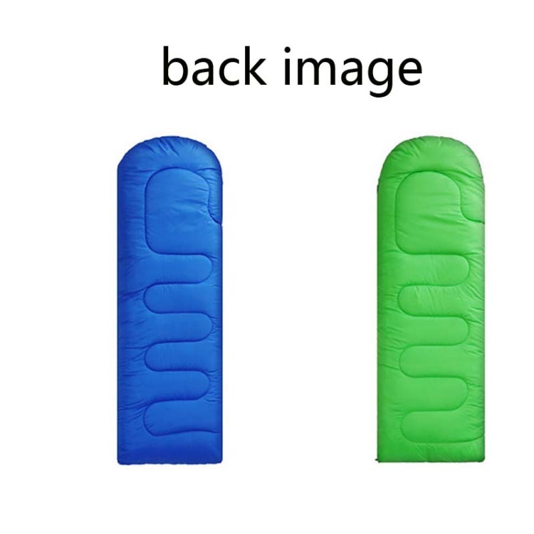 Adult Outdoor Camping Sleeping Bag with Hood Camping Office Lunch Break Home Sleeping Bag Supplies, Colour:Double Blue