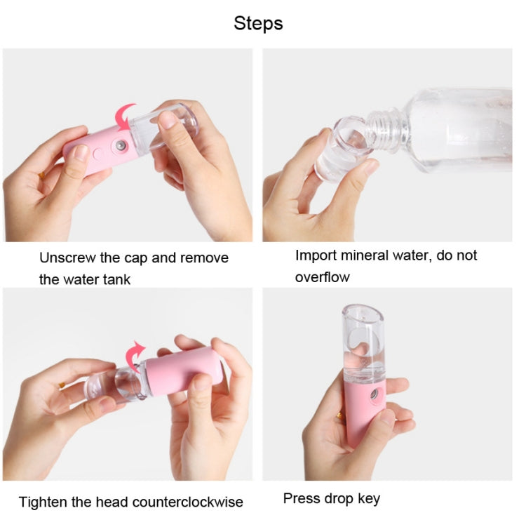 Lipstick Style Facial Hydration Instrument Air Humidifier USB Beauty Cold Spray Instrument Auto Alcohol Disinfection Sprayer
