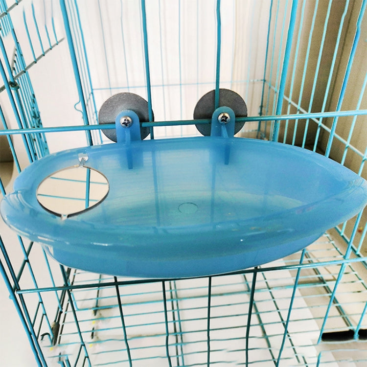 Parrot Round Bath Basin Shower Bathtub Kit Bird Bathtub Bathing Supplies, Style:With mirror