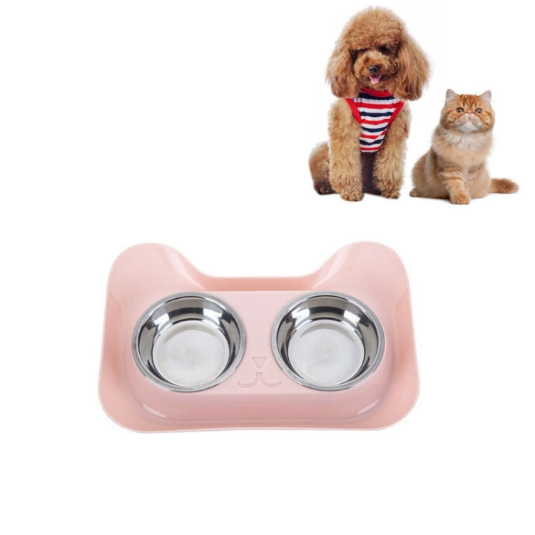 Stainless Steel Cat and Dog Double Bowl Leak-proof Drinking Water Pet Bowl