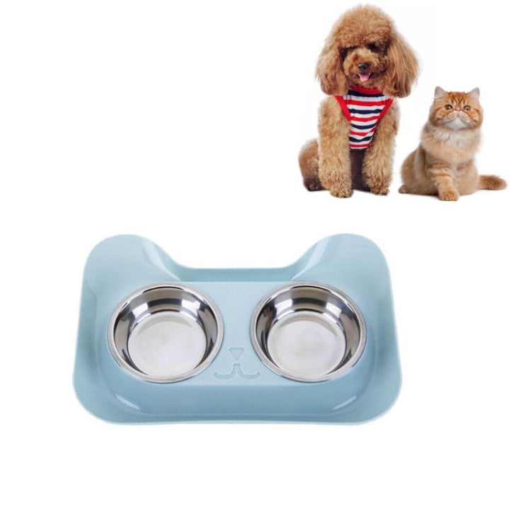 Stainless Steel Cat and Dog Double Bowl Leak-proof Drinking Water Pet Bowl