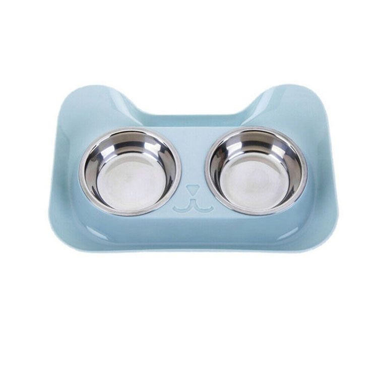 Stainless Steel Cat and Dog Double Bowl Leak-proof Drinking Water Pet Bowl