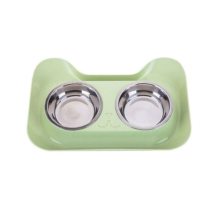 Stainless Steel Cat and Dog Double Bowl Leak-proof Drinking Water Pet Bowl