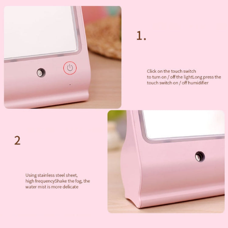USB Desktop Dressing Mirror LED Table Lamp Portable Nano Spray Beauty Moisture Apparatus Automatic Alcohol Sprayer