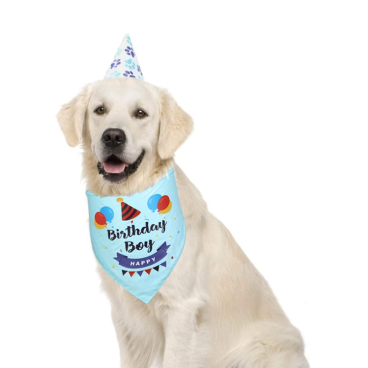 2 PCS Pet Birthday Saliva Towel Double Cotton Triangle Scarf