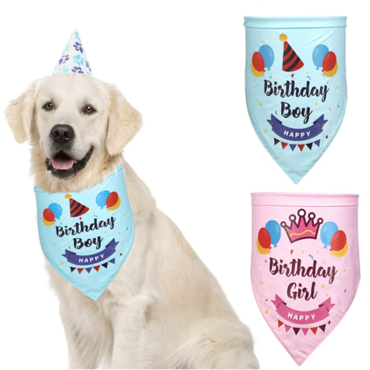 2 PCS Pet Birthday Saliva Towel Double Cotton Triangle Scarf