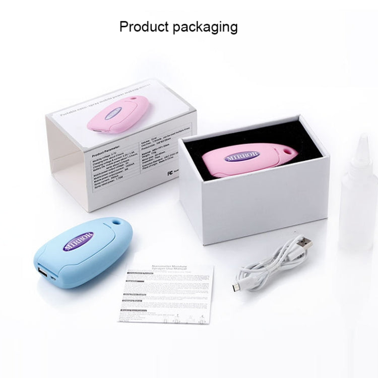 Nano Sprayer Moisturizer Mini Compact Portable Humidifier Automatic Alcohol Sprayer with Mirror(Pink)