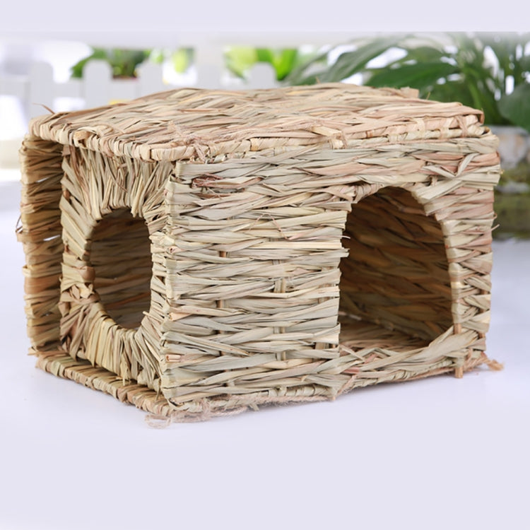 Folding Hut Rabbit Chinchilla Hamster Hedgehog Guinea Pig Handmade Straw Supplies