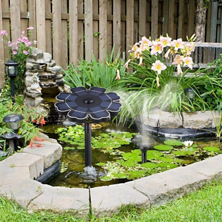Outdoor Garden Pond Decoration Solar Panel Waterproofly Inserted Floating Petal Fountain(Black)