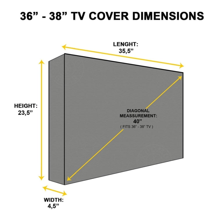 Outdoor TV Waterproof and Dustproof Universal Protector Cover, Size:36-38 inch