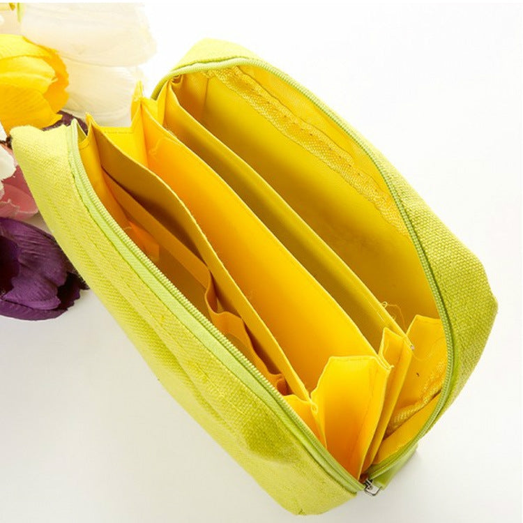 Casual Multifunctional Print Zipper Closure Square Cosmetic Bag(Green)