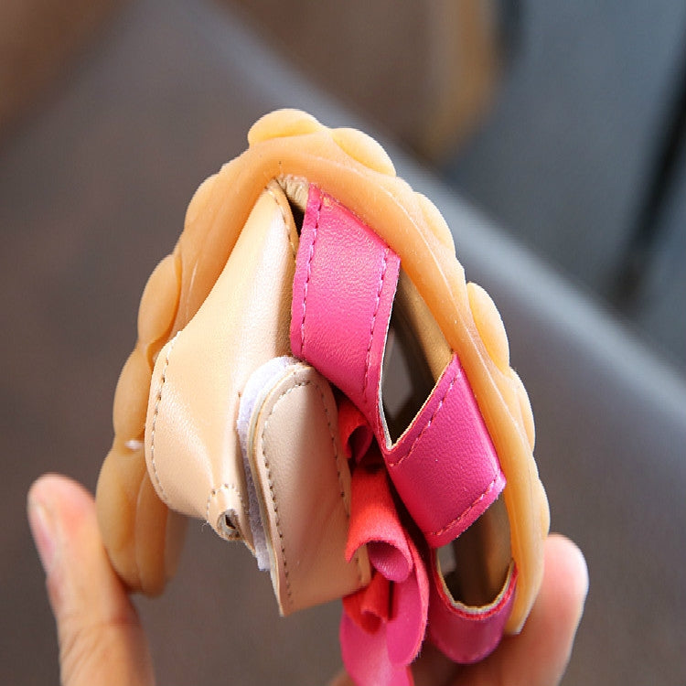 2 Pairs Fashion Girls Sandals Little Kids Cow Muscle Soft Bottom Toddler Shoes, Shoe Size:22(14cm)(Magenta)