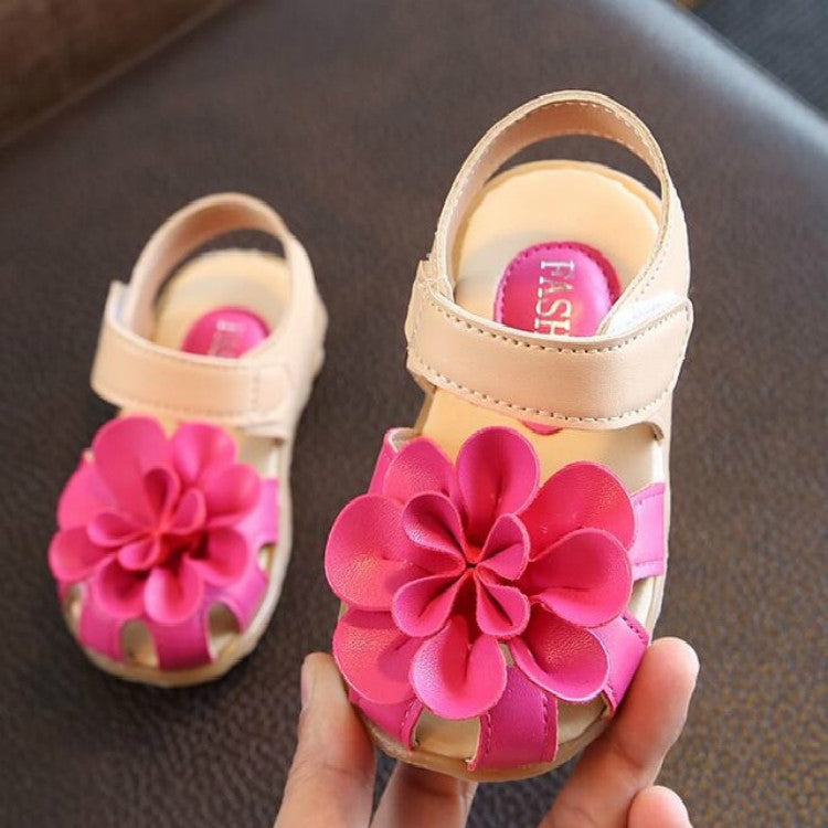 2 Pairs Fashion Girls Sandals Little Kids Cow Muscle Soft Bottom Toddler Shoes, Shoe Size:28(16.5cm)(Magenta)