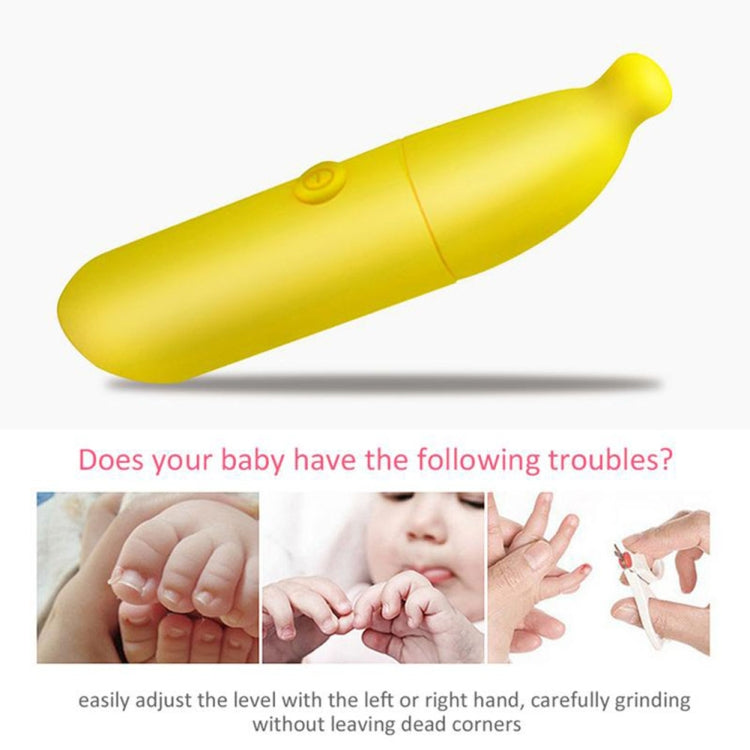 Portable Cute Banana Shape Electric USB Charging Mute Baby Nail Trimmer Polisher