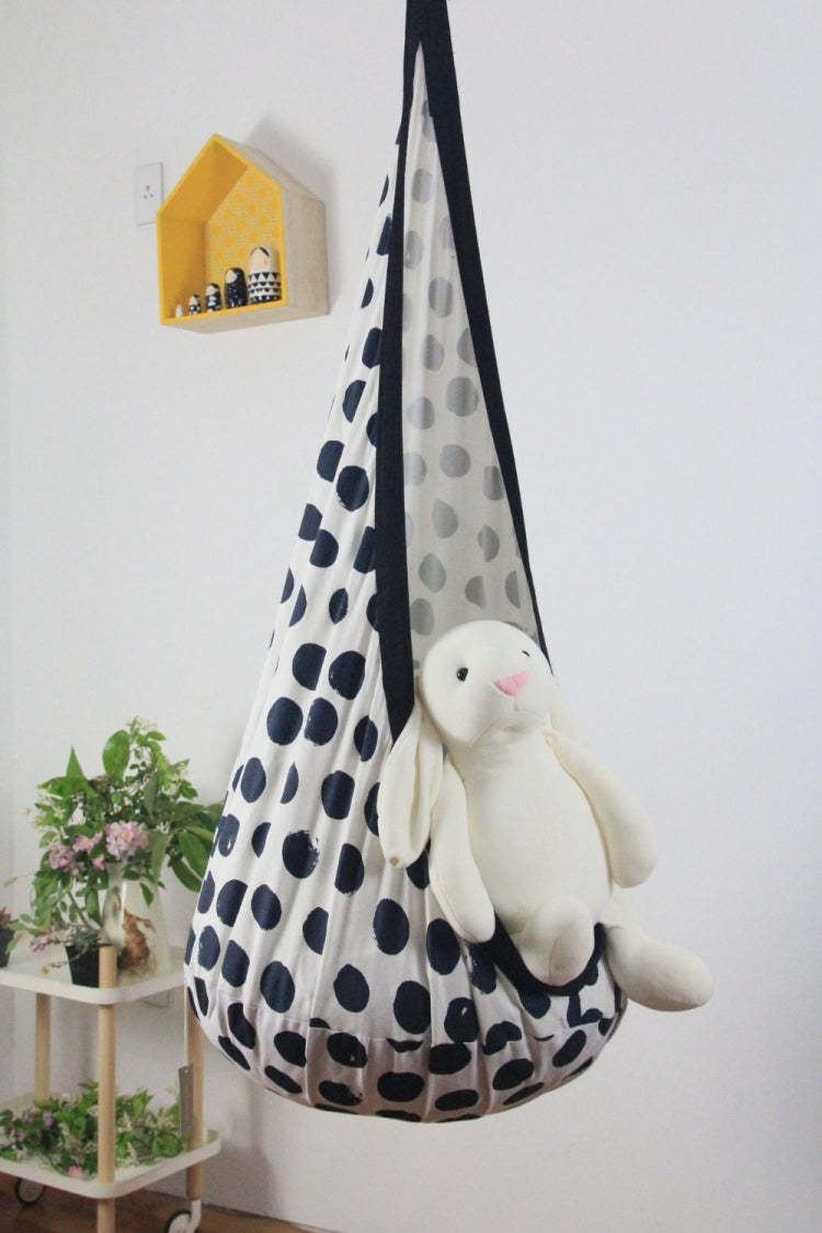 Black and White Dot Design Hammock Inflatable Cushion Garden Swing Chair Indoor Outdoor Hanging Seat Child Swing Seat